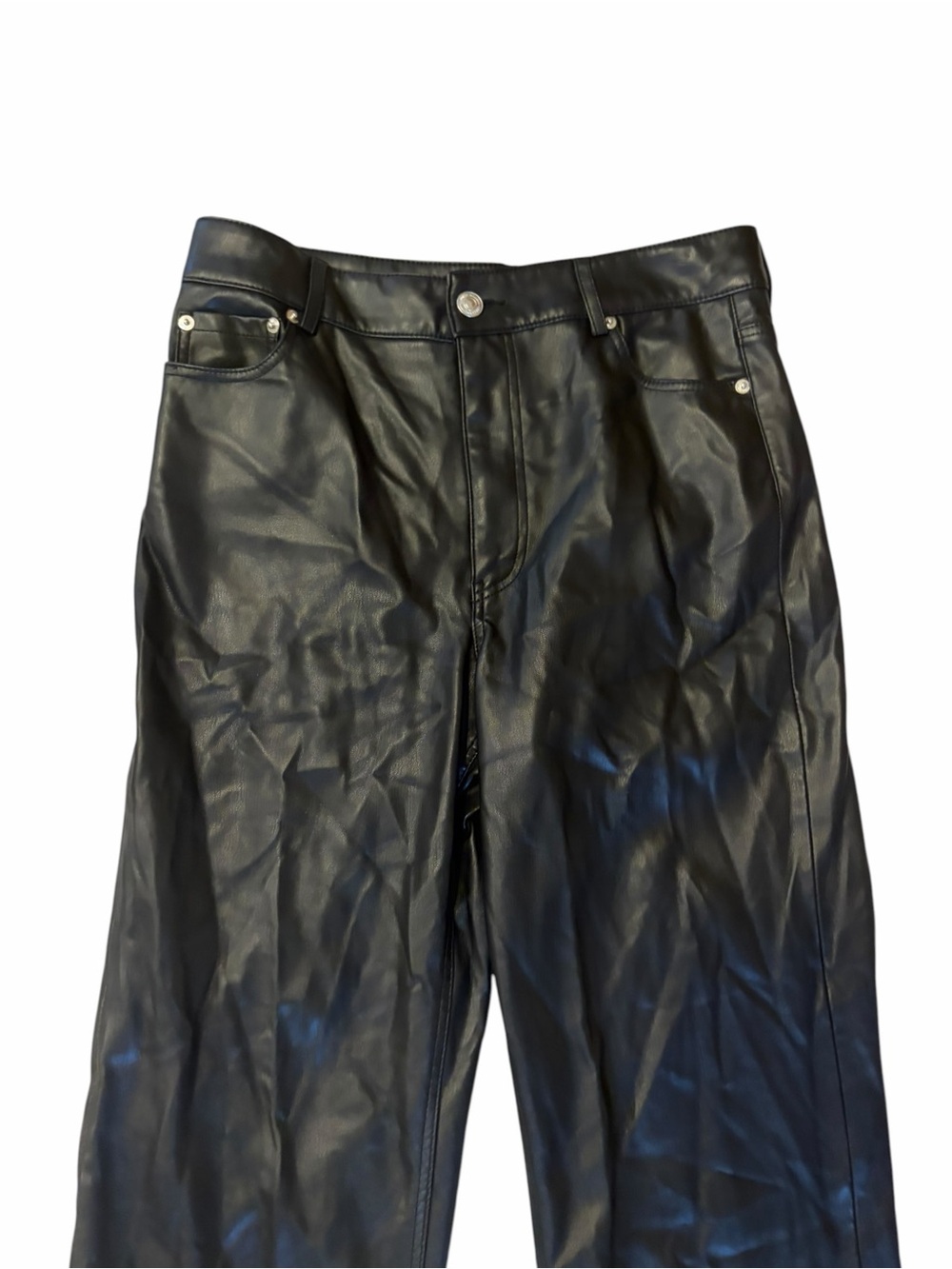 Zara Black Faux Leather Pants - Picture 4 of 6